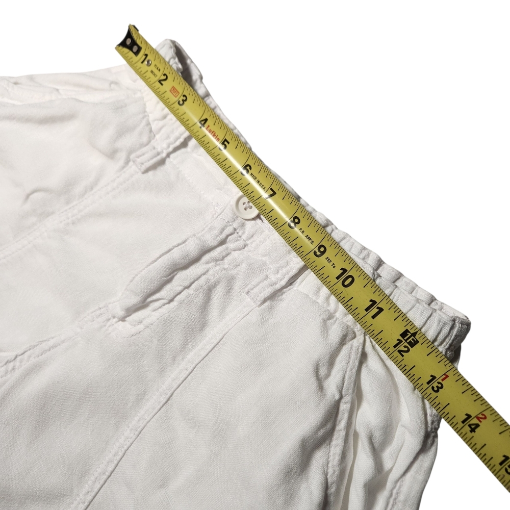 BDG White Linen Multi Pocket Cargo Pants Slouchy Baggy Indie Boho Grunge XXS - Picture 11 of 16